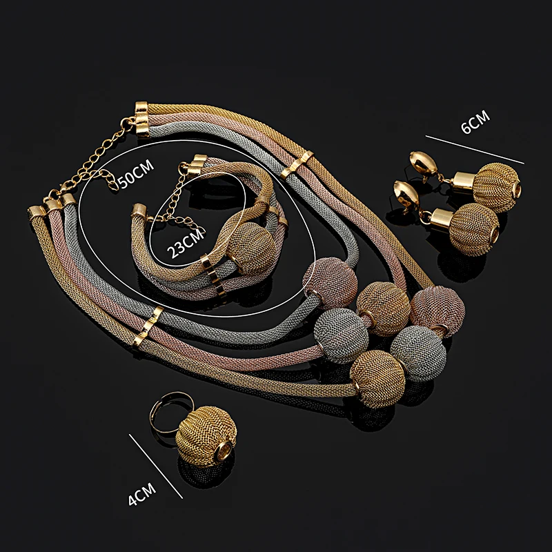 Fani Exquisite Dubai Gold Colorful Jewelry Set Nigerian Wedding woman accessories jewelry set Wholesale statement | Украшения и
