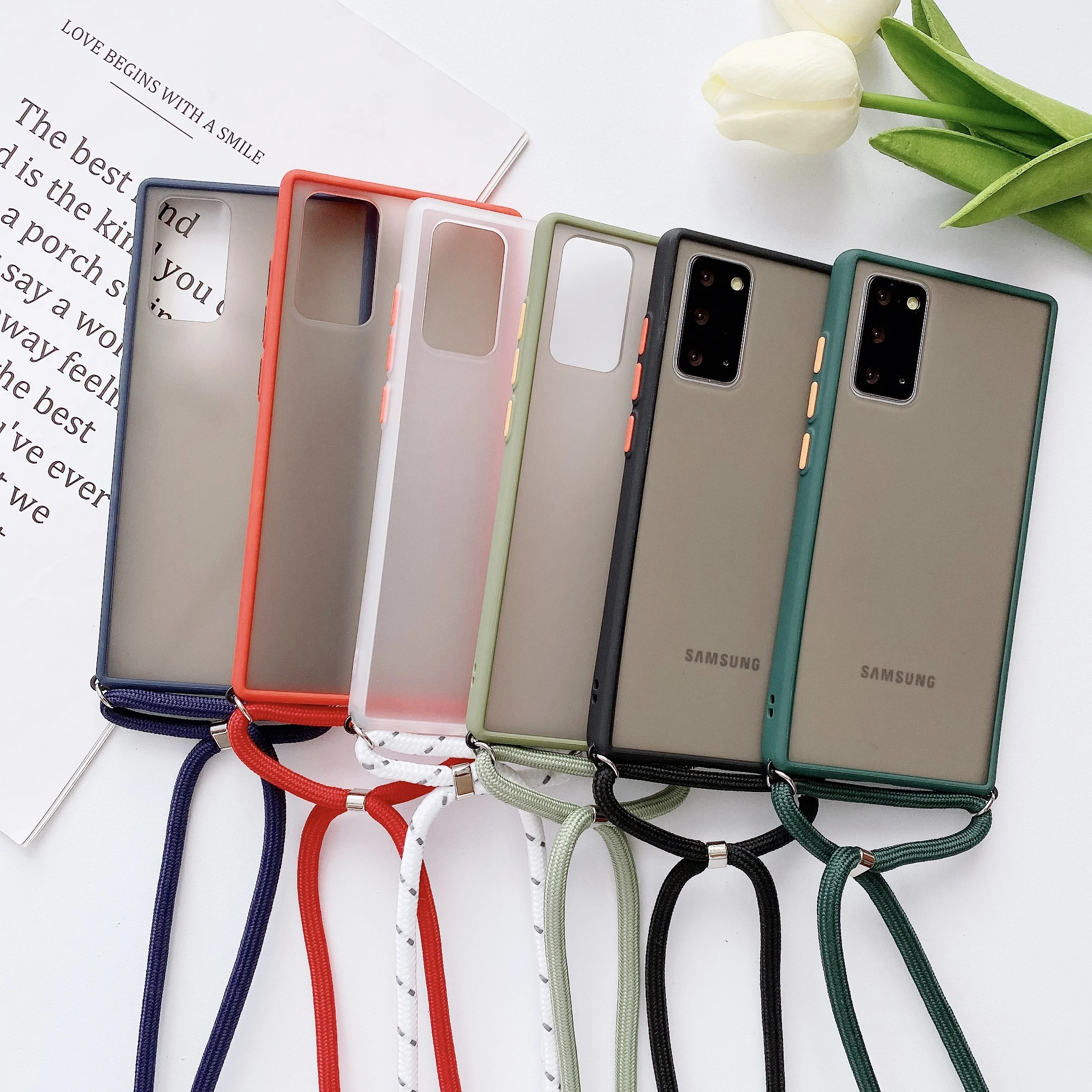 

Strap Cord Chain Necklace Lanyard Mobile Phone Case For Samsung Galaxy A71 A50 A51 A70 A40 A20 A10 A30 S20 Hands Free Rope Cover