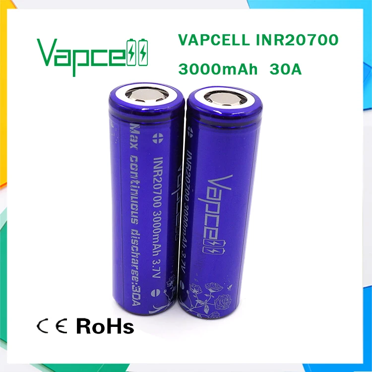 4 шт. VAPCELL INR20700 3000 мАч литиевый блок питания 30A мощный электрический инструмент 3 7 в