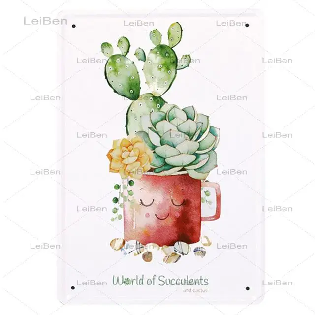 Металлический жестяной ретро-постер для садовых растений винтажное украшение с