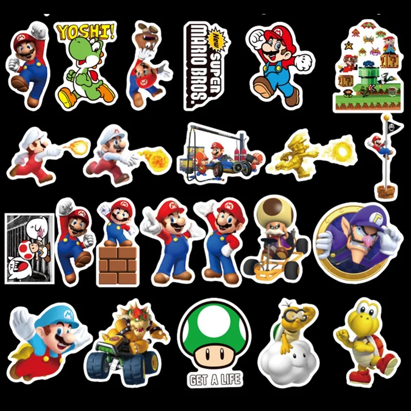 100 шт. Аниме игры с рисунком Супер Марио наклейки изображением мультфильм