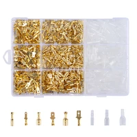 900315pcs 2 84 86 3mm male female spade connectors wire crimp terminal block with insulating sleeve assortment kit with box