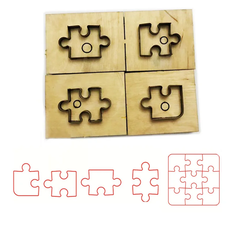 4 шт./компл. Японские Стальные лезвия деревянные формы головоломки кожаный