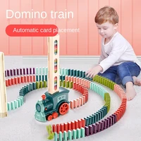 domino electric train car set sound and light automatic laying domino building blocks game puzzle diy toy gift brinquedos