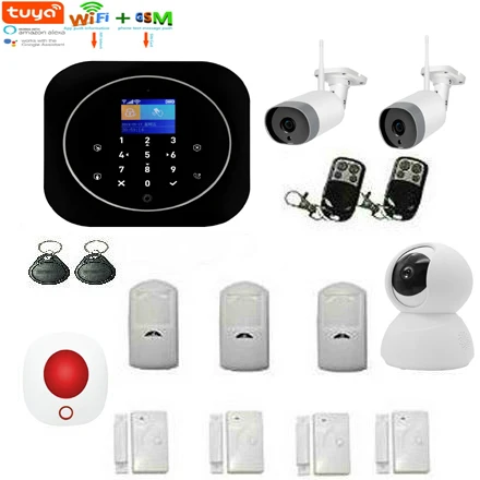 Wi Fi GSM SMS Охранная сигнализация система TUYA APP управление уличная ip камера детектор