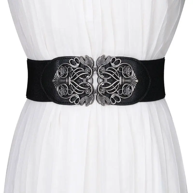 

2022 ancient chinese hanfu belt wide waist girdle women singer performance clothing accessories decorative leather belt girdle