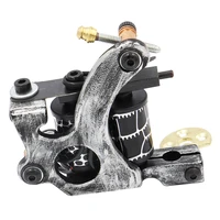 1pcs wire cutting 10 wrap coils tattoo machine for liner and shader black color iron tattoo supplies cast iron tattoo machines