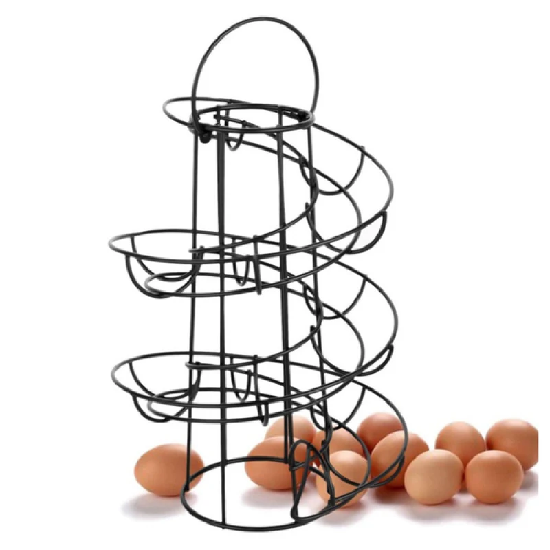 Кухонная креативная полка для яиц спиральная корзина кованая железная