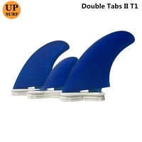 upsurf double tabs ii t1 size fins blue color fiberglass honeycomb surf fin good quality surf tri set fins
