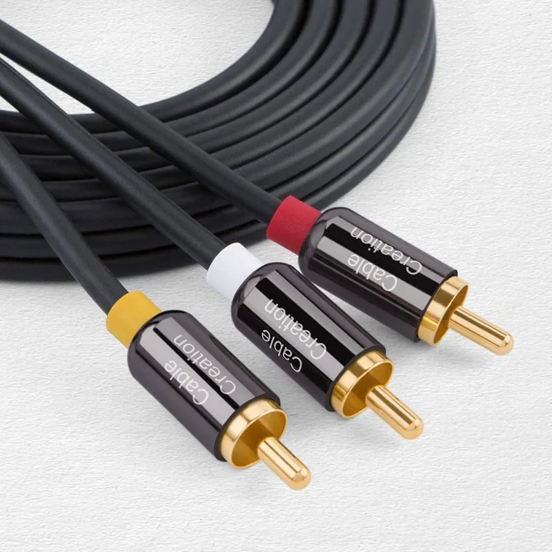 

Audio Video RCA Cable 2M 3M 5M 3RCA to 3RCA Composite AV Cable Compatible with Set-Top Box, Speaker Amplifier DVD Player