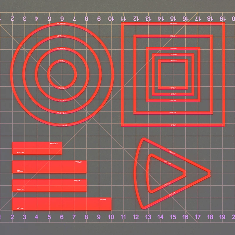 Набор шаблонов заклинаний 15 шт. (в комплекте кубик конус круг и - Цена: 1853.13