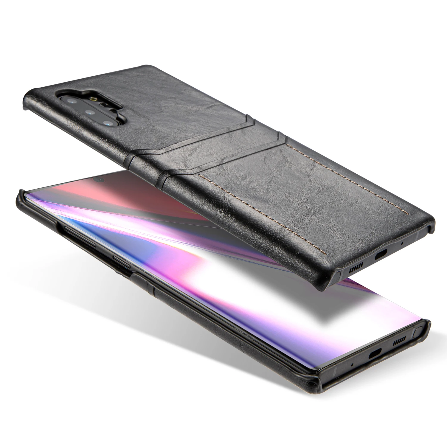 Чехол для держателя карты для samsung Galaxy Note 10 Plus Note10 Note10+ Coque роскошный кожаный тонкий кошелек ударопрочный жесткий чехол для задней панели etui