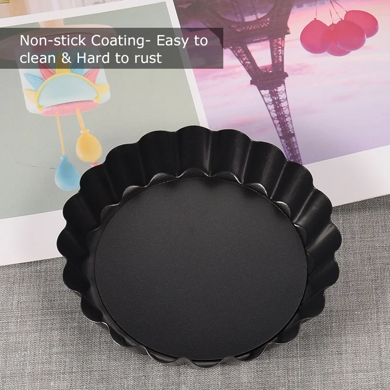 Лучший 6 шт. 3 9 дюйма Диаметр с антипригарным покрытием Киш сковородка Съемная