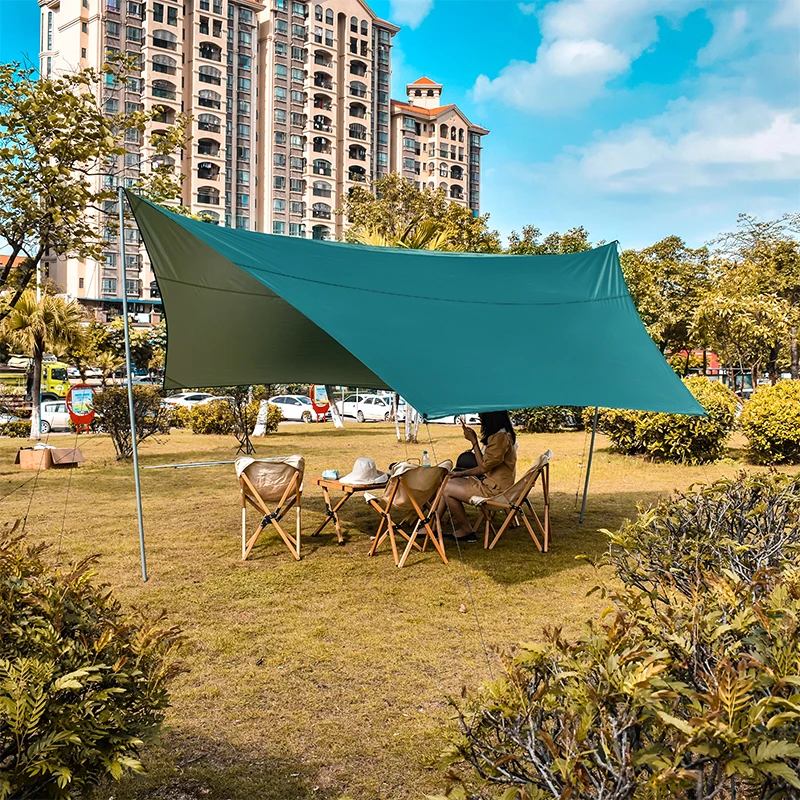 Арикси 4,2х4,1м Гексагональная тентовая палатка для отдыха на природе с защитой от солнца и непромокаемым покрытием Ripstop Silver Coating 210T, защита от УФ-лучей.