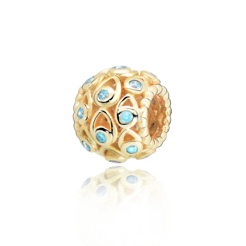 

HOT 925 Sterling Silver Beads Deep Blue Sea Charms fit Original Pandora Bracelets Women DIY Jewelry
