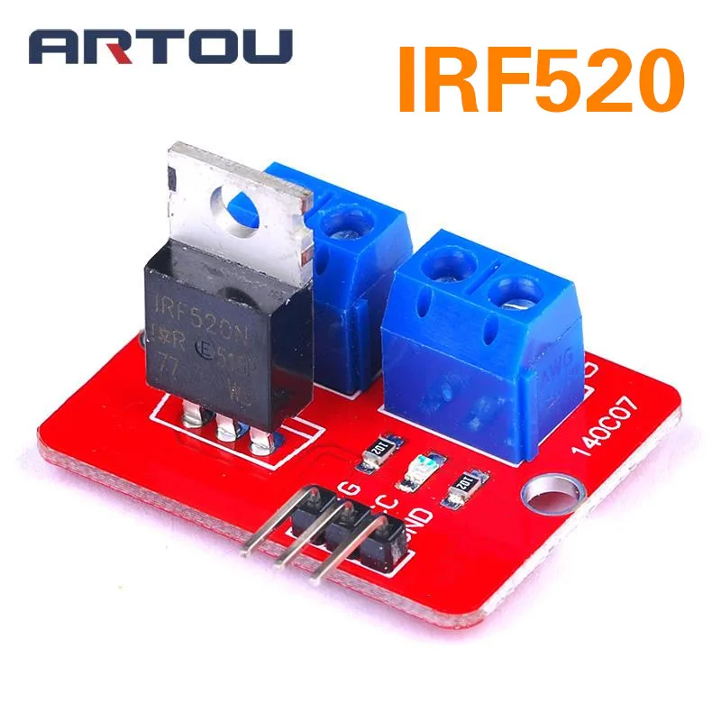 0-24 в топ Mosfet Кнопка IRF520 драйвер MOS модуль для Arduino MCU ARM Raspberry pi | Электронные