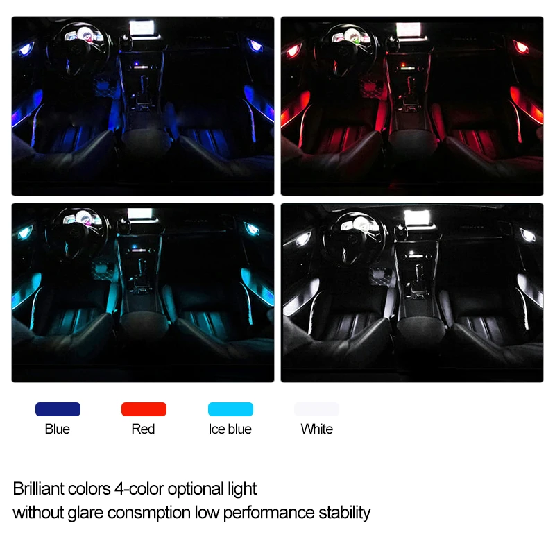 4 шт. в наборе подлокотник с ручкой чаши подсветка для салона автомобиля