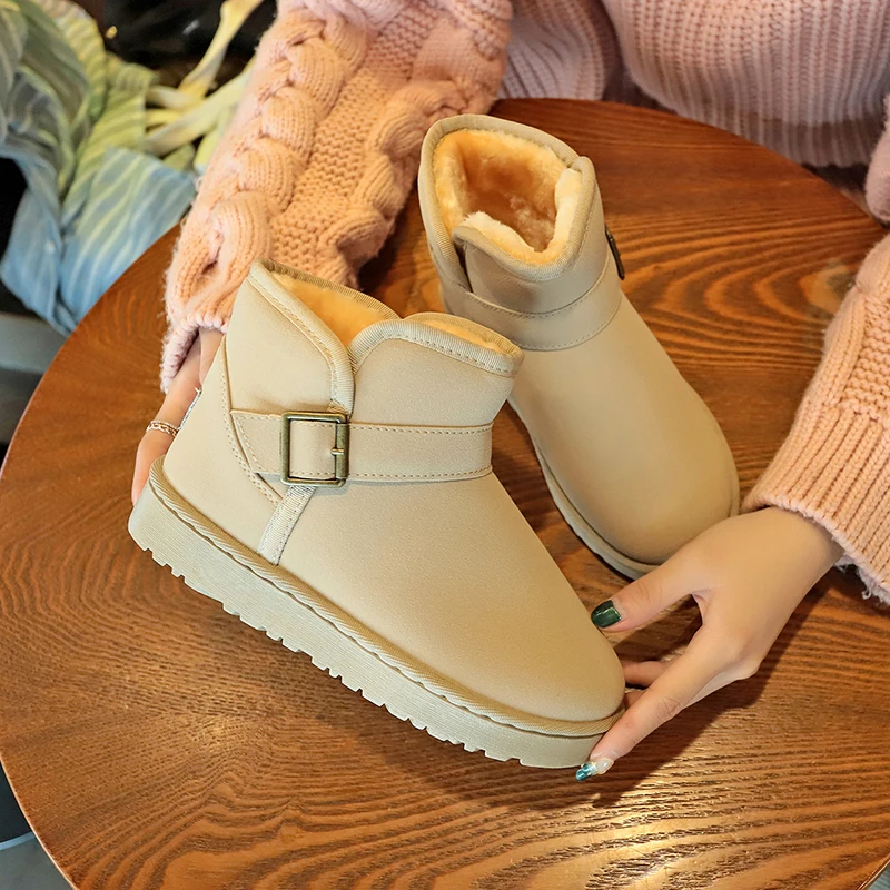 Ботинки OZERSK женские зимние замшевые теплые короткие ботинки с плюшевой