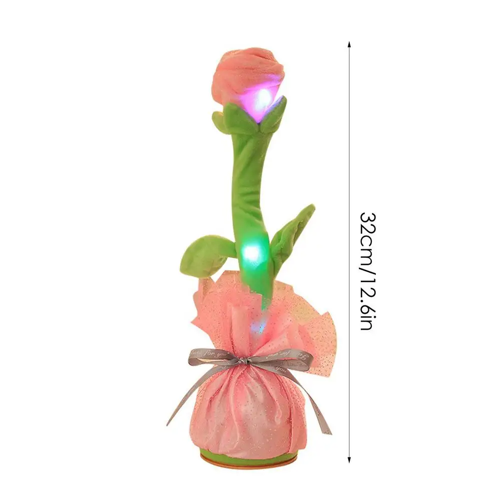 

Plush Dancing Flower Toy Children Singing Rose Doll Lovely Decor Dancing Cactus Repeats What You Say, Electronic Plush Toy