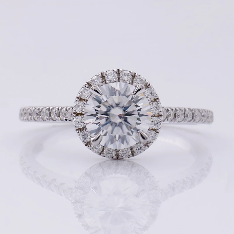 Стерлингового серебра 925 6 5 мм круглой огранки обручальные Муассанит кольца с