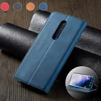 luxury solid color wallet card slot flip leather phone case for oneplus 7 pro fashion ultra thin magnetic invisible stand cases