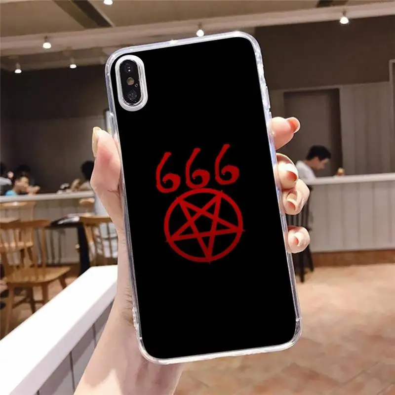 

Pentagram 666 Demonic Satanic Phone Case Transparent soft For iphone 5 5s 5c se 6 6s 7 8 11 12 plus mini x xs xr pro max