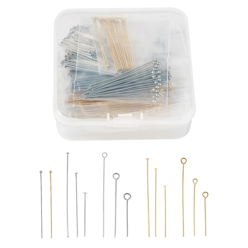 640pcs 304 Stainless Steel Eye Pins Head Pins and Ball Pins for Jewelry Making DIY Bracelet Necklace Findings