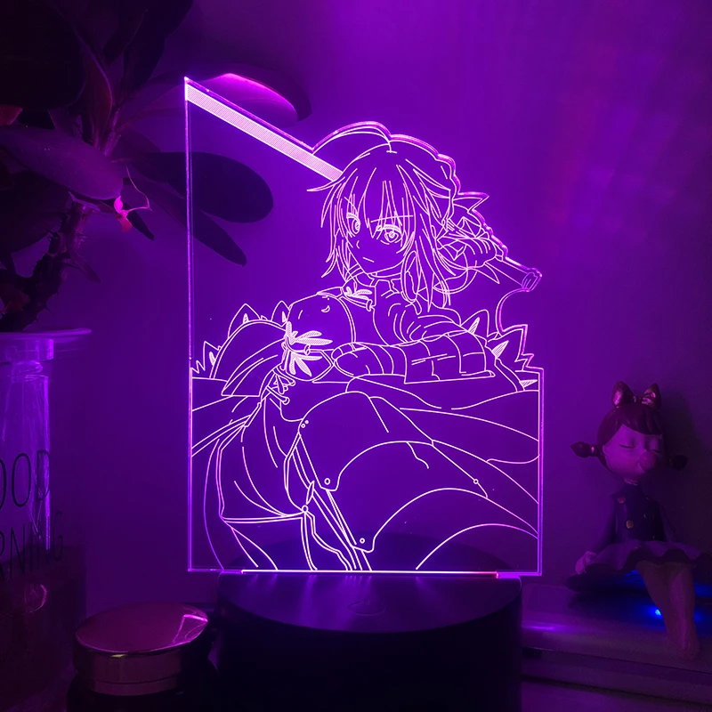 

Anime Fate Stay 3D LED Night Light Figure 16Color Changing Altria Pendragon Lamp For Kids Bedroom Decor Table Gift Lamp Dropping