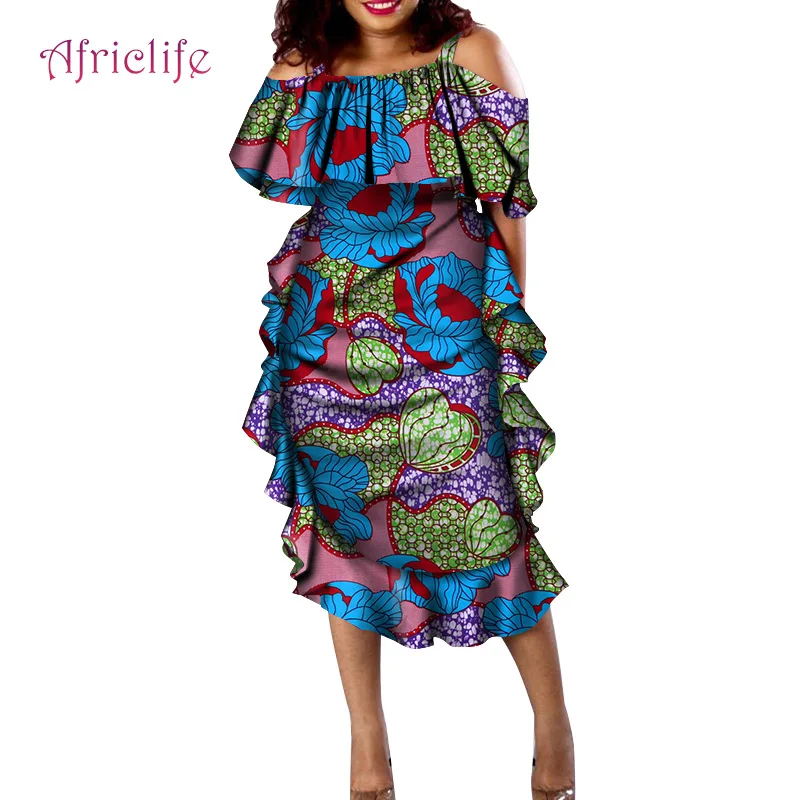 Платье до середины икры для женщин 2021 модный дизайн традиционная африканская