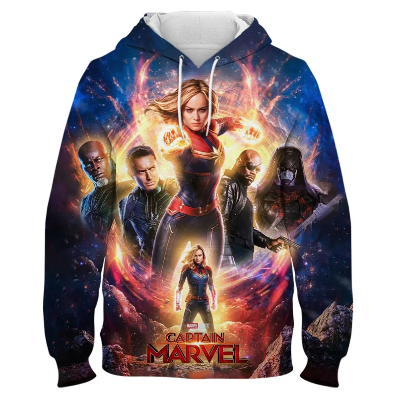 Новые толстовки с капюшоном Marvel Captain модные мужские и женские детские 3D принтом