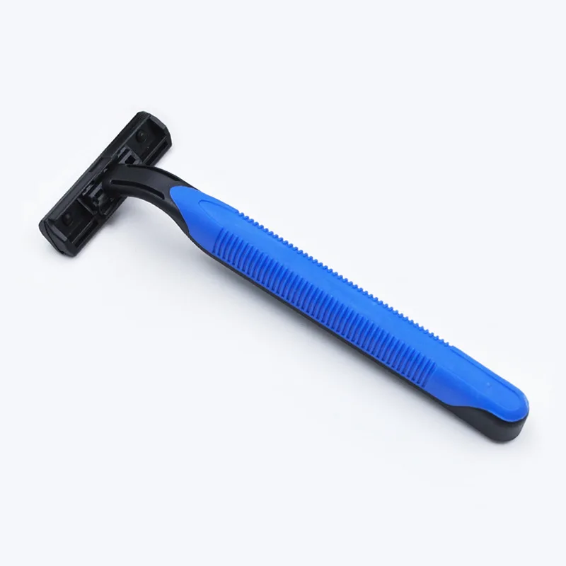 

10pcs Disposable Razor Hotel Double-layer Stainless Steel Razor Rubber Handle Razor