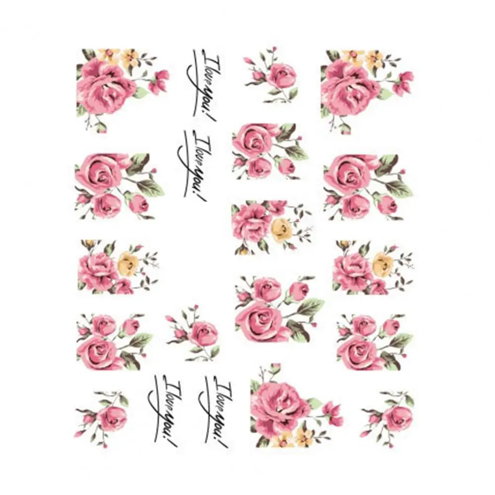 Nail Stickers Water Transfer Multiple Styles Fancy Flower Patterns Self-adhesive | Красота и здоровье