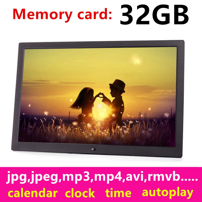 32GB 15 inch Screen LED Backlight HD 1280*800 Digital Photo Frame Electronic Album Picture Music Movie Full Function Good Gift