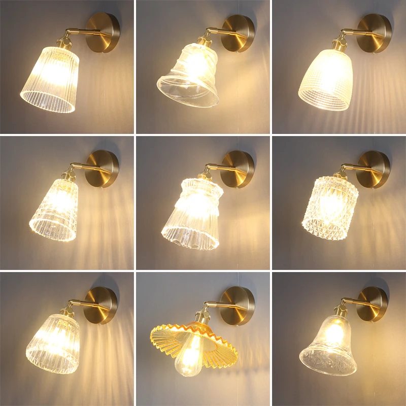 Скандинавский латунный прикроватный настенный светильник для ванной комнаты