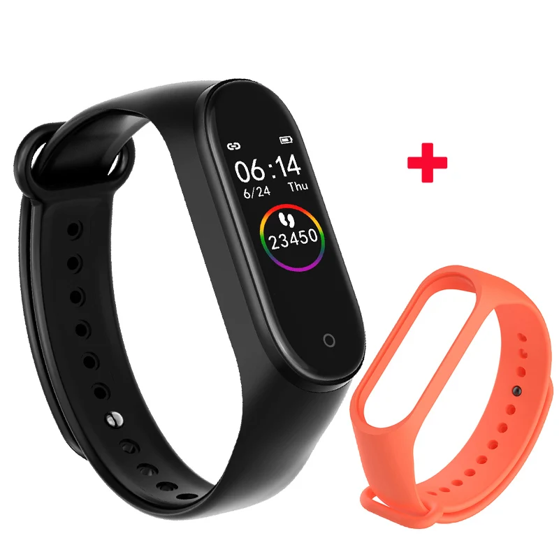 black orange Фитнес-браслет Fentorn M 4, монитор сердечного ритма, кровяного давления, Bluetooth, смарт-браслет, часы для Xiao Mi Band, Android, IOS, телефон - Цвет: black orange
