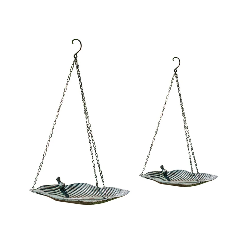 

Hanging Chain Bird Feeder Platform Seed Dish Tray Metal Feeding Bowl Decoration Birds Hanging Feeder