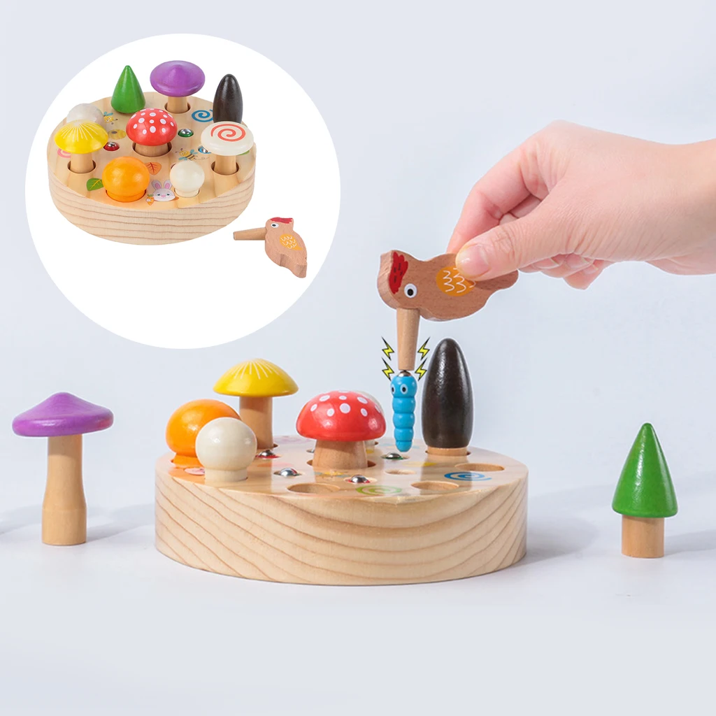 Деревянная игра поймать червей | Игрушки и хобби