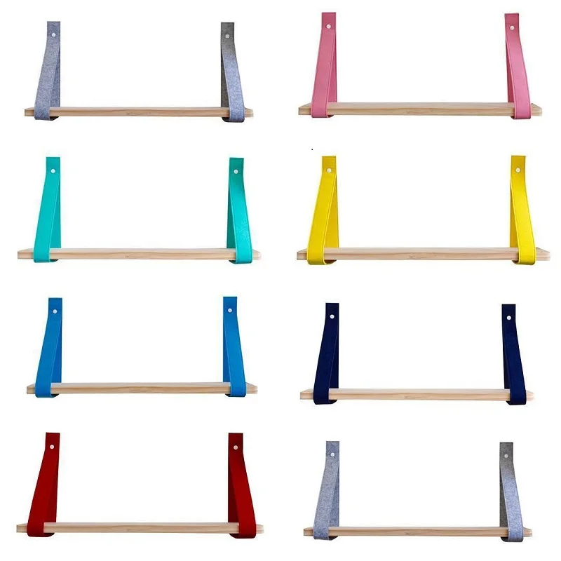 Скандинавская деревянная настенная полка войлочная перегородка для хранения в