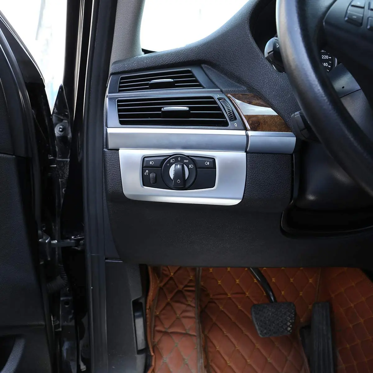 

Left Hand Drive for BMW X5 X6 E70 E71 2008-2013 ABS Car Interior Headlight Switch Decoration Frame Trim