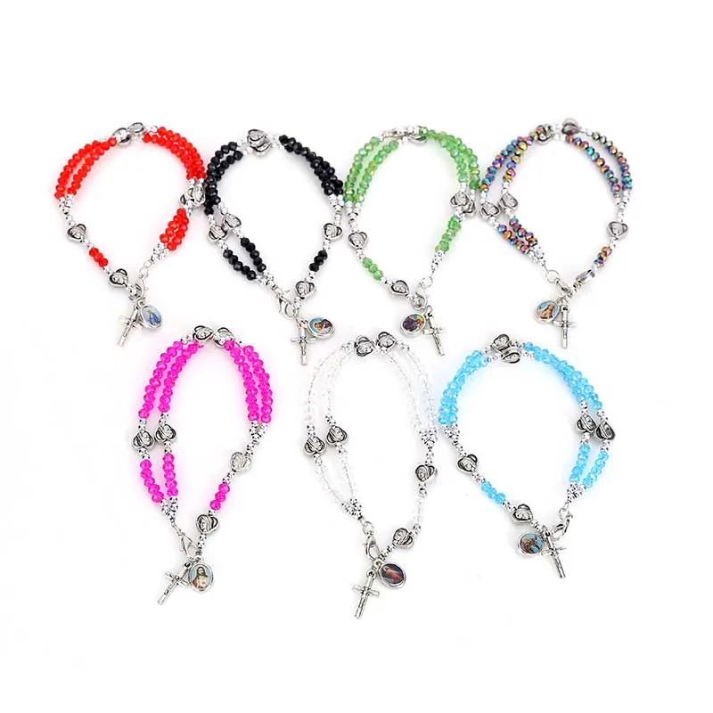 Браслет с застежкой Лобстер браслет четки кристаллами Сердце центр святая