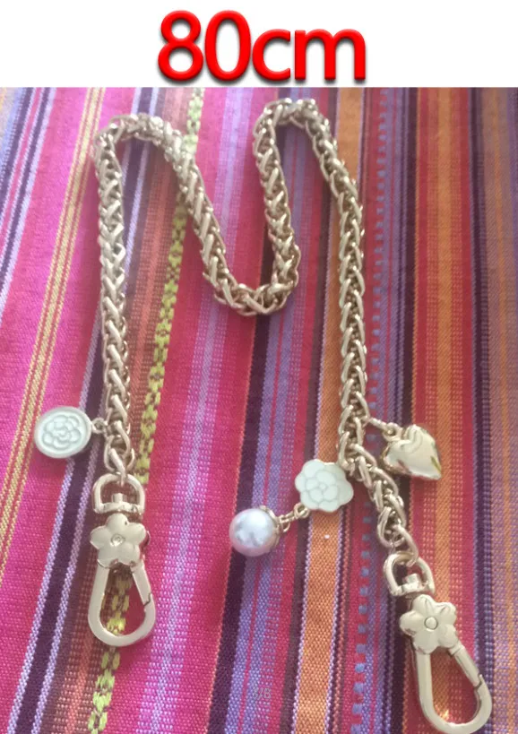80cm Gold DIY аксессуары 40 см-150 см Замена золотой металлической цепью лямки для небольших сумок, сумки 8 мм сумка ручки сумки ремни - Цвет: 80cm Gold