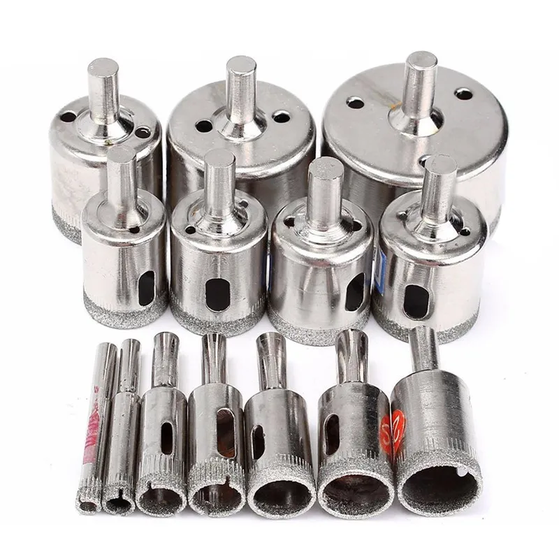 

15pcs Diamond tool drill bit hole saw set for glass ceramic marble 6mm-50mm New