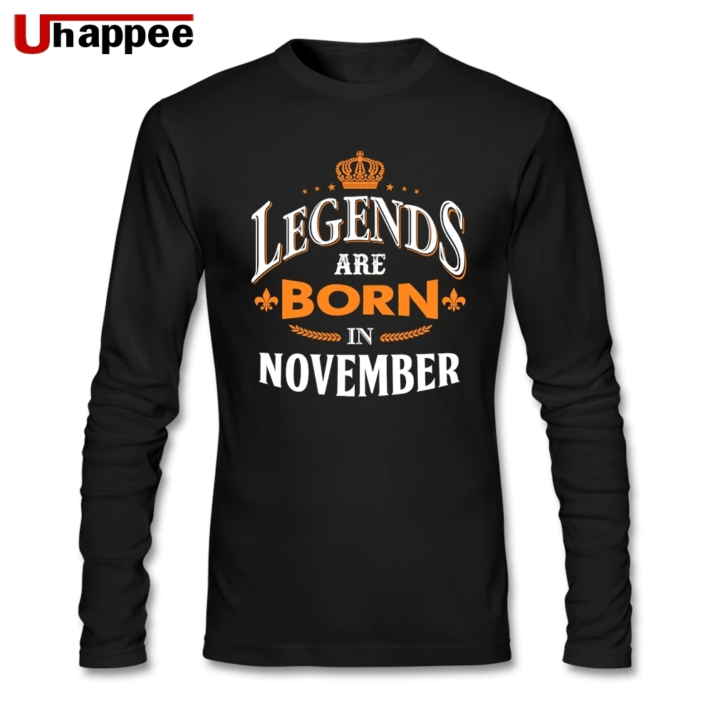 Crazy подарок на день рождения идея легенды Born In November Футболка мужская Crewneck