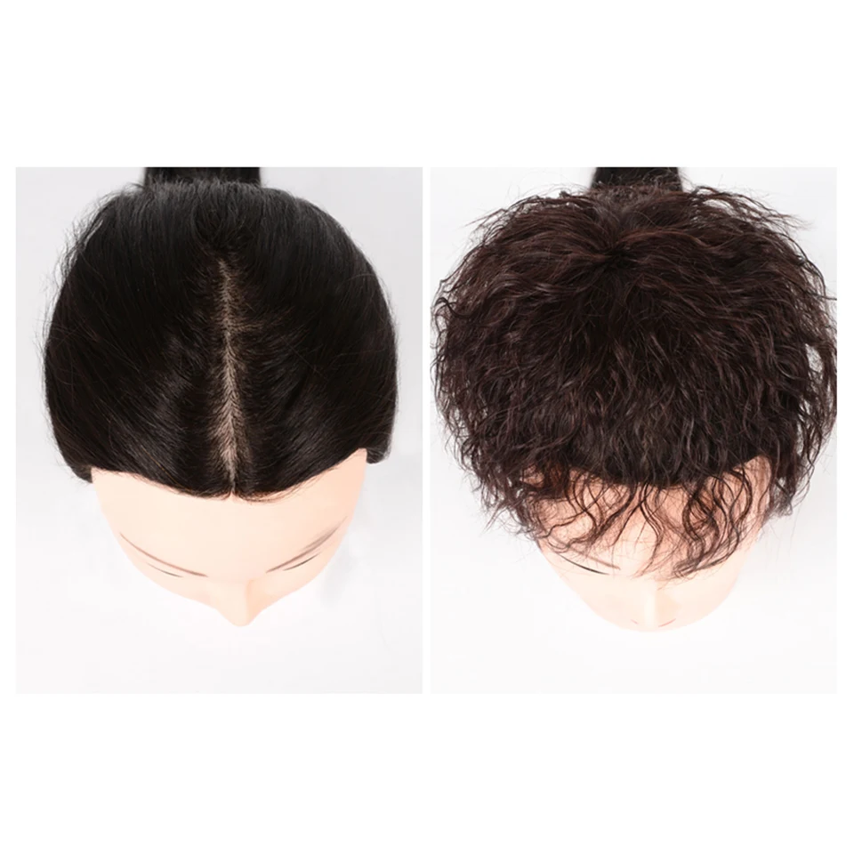 Накладная челка для волос MUMUPI синтетические черные заколки наращивание челки