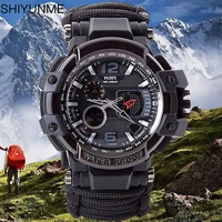 shiyunme s sports waterproof mens watch g shock timing compass automatic date luminous dual display watch rel%c3%b3gio masculino