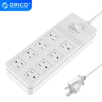 orico us plug power strip extension cable electrical socket with 8ac outlets 2 usb ports for home office white power strips