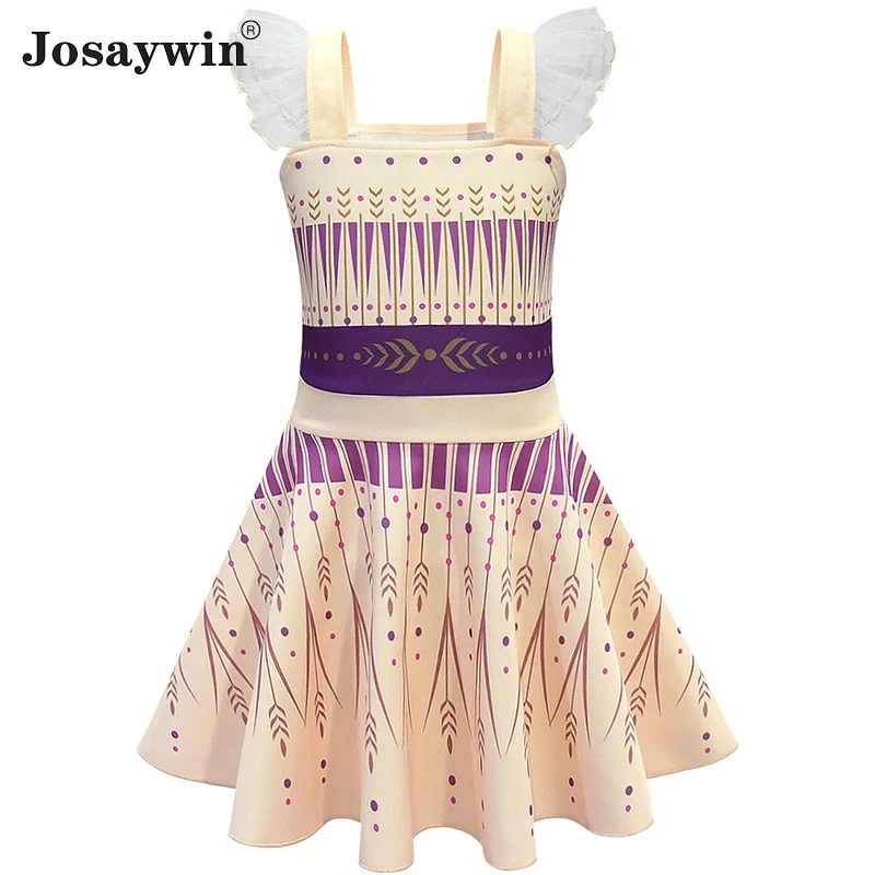 

Josaywin Dress for Girls Print Summer Dresses Vestido Party Girls Dress Casual Ruched Kid Baby Princess Dress Children Clothes