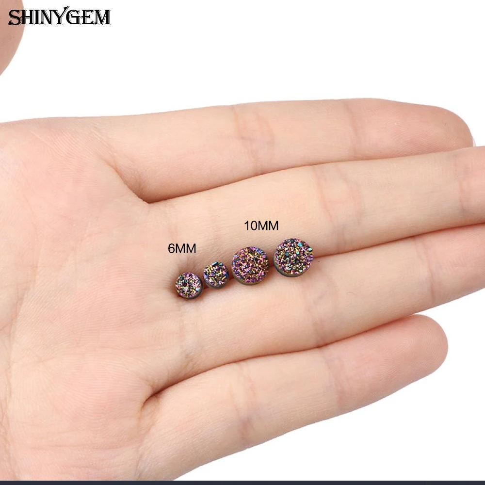ShinyGem модные сверкающие натуральный опал драгоценный камень Друза серьги