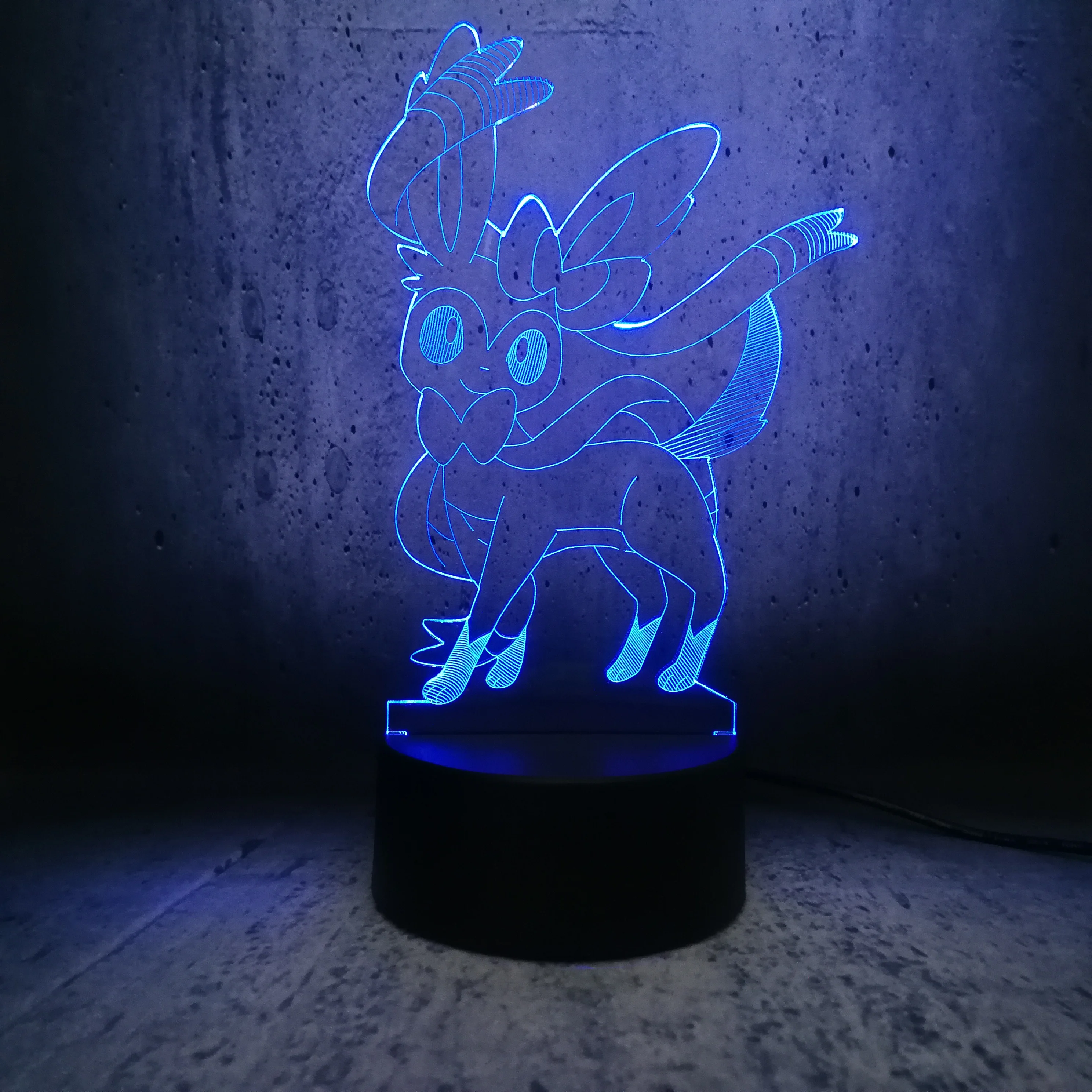Новинка японский мультфильм Покемон фея Сильвер 3D лампа подарки для детей