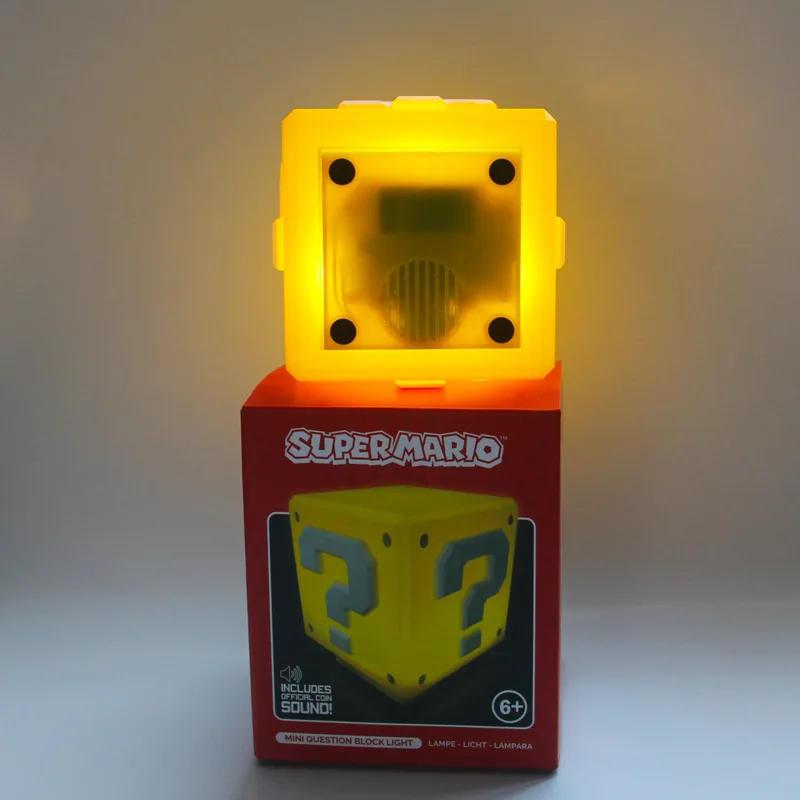 Luz LED de Super Mario Bros para ni&ntilde;os, luz nocturna con sonido de carga, ladrillos, l&aacute;mparas de mesita de noche de escritorio, figuras de acci&oacute;n, regalos de cumplea&ntilde;os-2